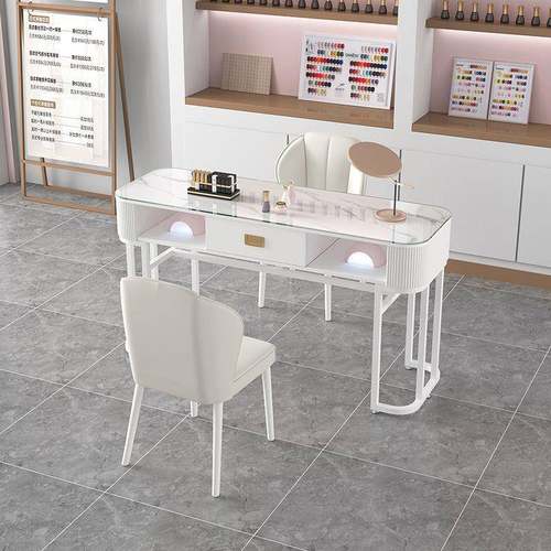 网红美726甲桌椅套装白简约经济型美甲店桌色子日式甲轻奢美单双