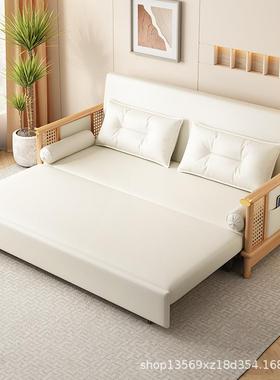 新户中卧式实人木沙发床单双人客厅小型坐两用可折叠多功能94914