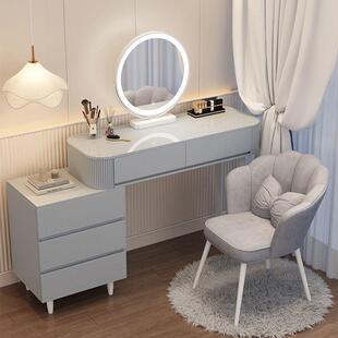 a油风l梳妆台现代简约收Y纳奶柜床头柜化68352妆台一体书桌伸缩化
