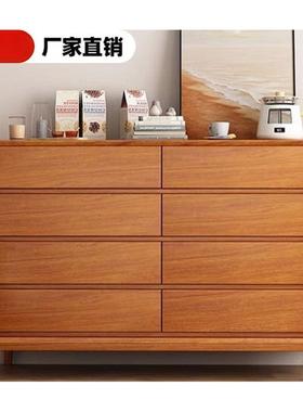 靠STQ实木斗柜简约厅现八代斗柜抽屉收纳柜客墙储物柜卧室床尾置