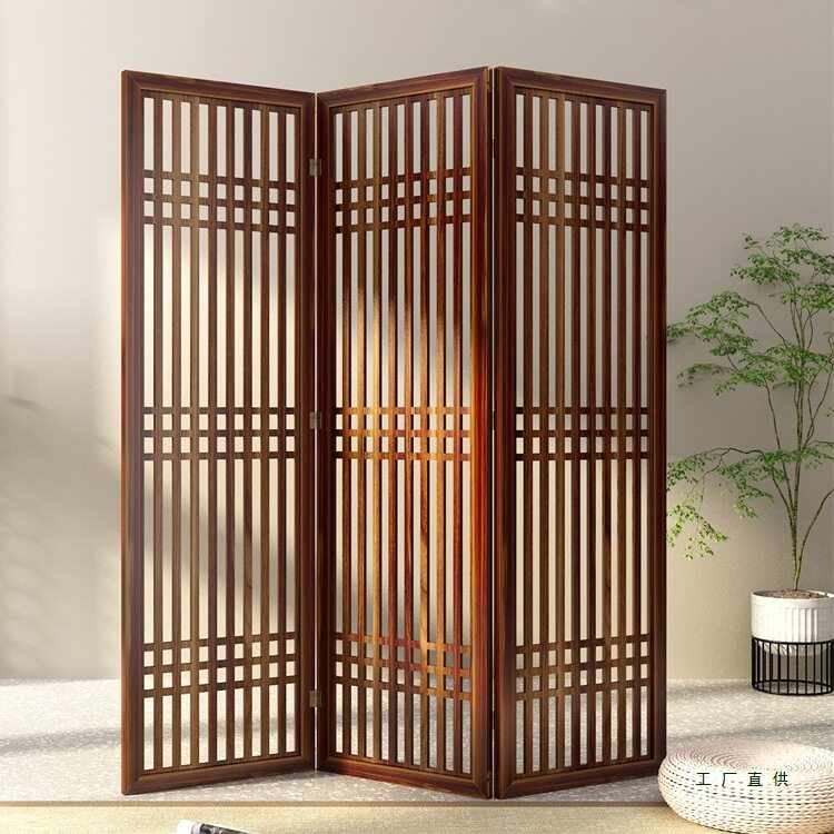 屏风隔断客厅玄关实木隔断栏栅新中式日式简易装饰镂空入户门遮挡