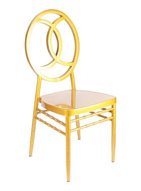 户室婚内酒17865店餐厅靠背桌椅家用餐椅宴婚庆白色外金色金属竹