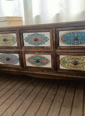 欧视式复古电柜实木地收纳储60088液晶物电视柜客厅收纳斗柜矮柜