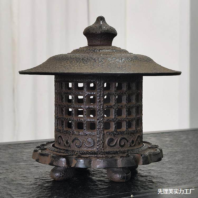 仿古宫灯古代传雪见灯铁艺台统装饰仿怀旧铸铁建筑复烛真UCW古长