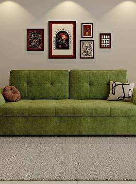 沙床用原奶油风小户型多JAT功能可折叠家储发物木两用沙发