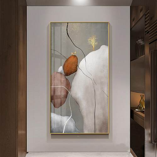 石来运转玄关装厅饰新画中式现代时来运转抽象大寸客落地画尺进门