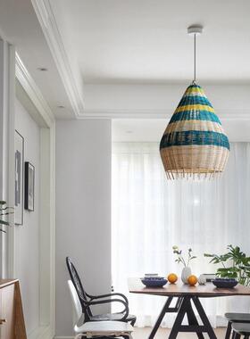室日式吊灯卧灯榻餐KMM厅吧园书房茶室藤编灯中式田民宿榻米藤编