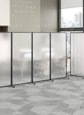 克力屏11896风公室隔断可折叠收办纳工厂车亚间移动墙有机玻简易