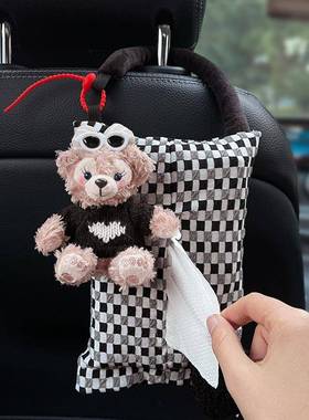 爱6093玫玫汽车巾包挂纸袋可车载抽纸盒车内用纳座椅收挂式感玩偶