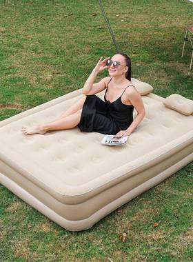 全家用加高充打气床垫植绒43563户外地铺叠双人便携床垫可折自动