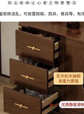 新式餐边柜酒柜客厅实木储物XWC一体中靠墙桃茶水柜厨房碗柜柜子