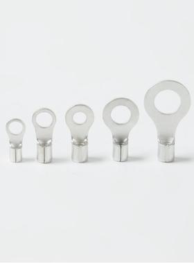 迦龙国标R18288NB系列形圆冷裸端子鼻子紫铜哑锡圆形O型压裸铜接