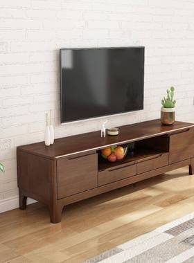 实木电视柜代简约小型客厅卧户室柜地柜影视柜现储物柜墙XKD电视