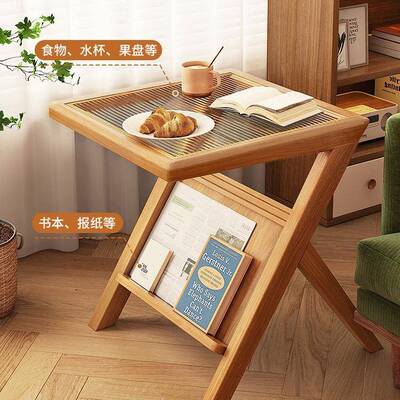 明置峥12601家具厂沙发边几边柜玻璃小几实木桌子床边茶桌物小架