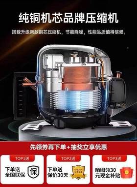 包邮冷大容SIH量藏卧冷冻节能式家用商两用小型冰柜直用销