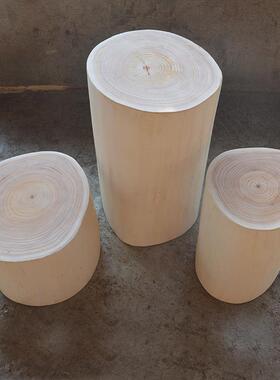 9W新品木桩凳子实矮木凳子621圆形墩小茶几原木凳子木墩天然木花