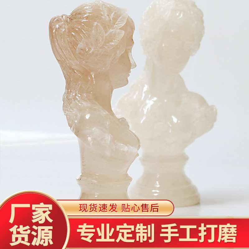 断臂美女像纯手动雕刻湖北非遗应城膏雕石膏工艺礼品摆件现代简约
