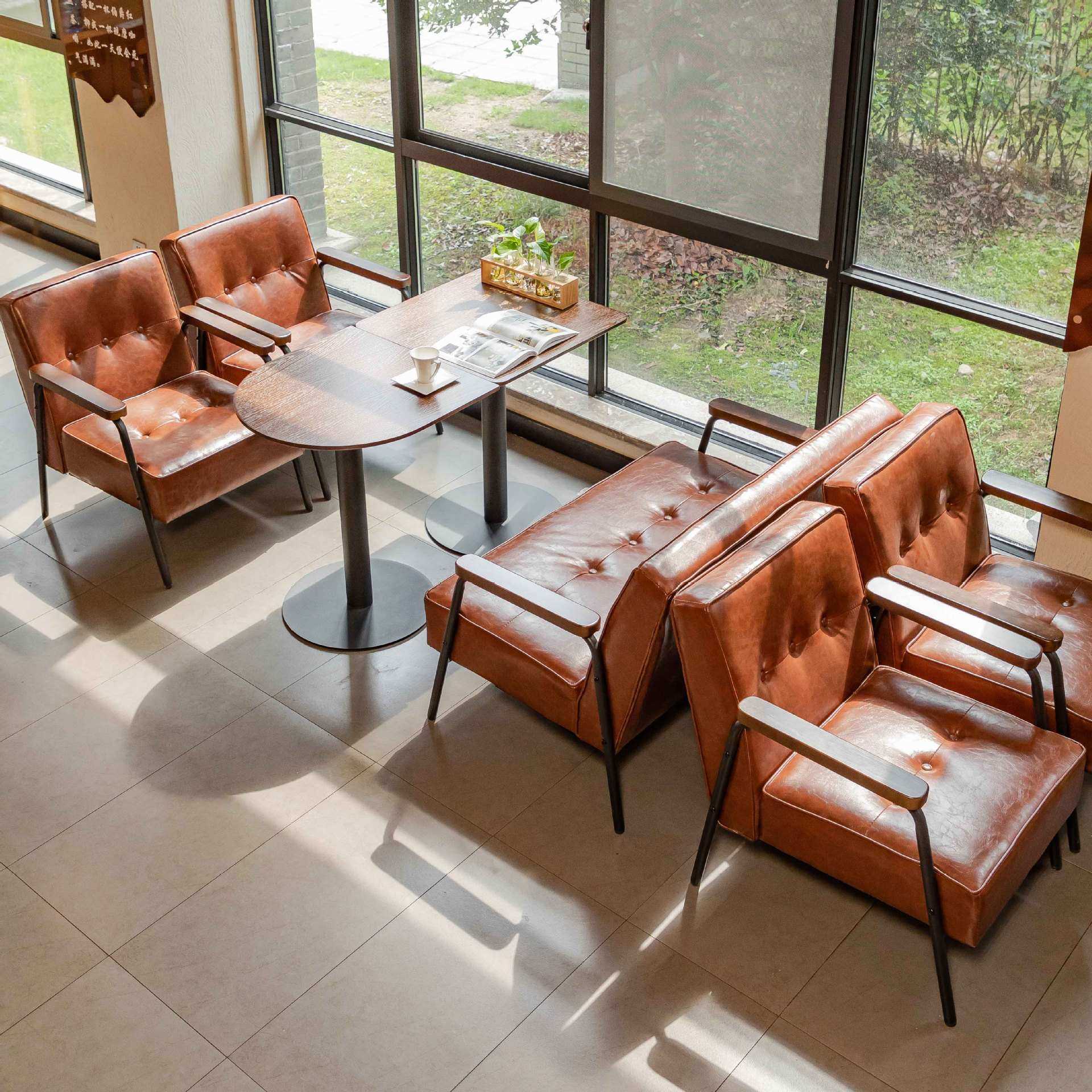 工业风咖啡厅沙发椅餐椅奶茶店桌椅酒吧卡座组合休闲清吧接待商用,3C数码配件,摄像机配件,淘宝优惠券,粉丝福利购,淘宝优惠卷