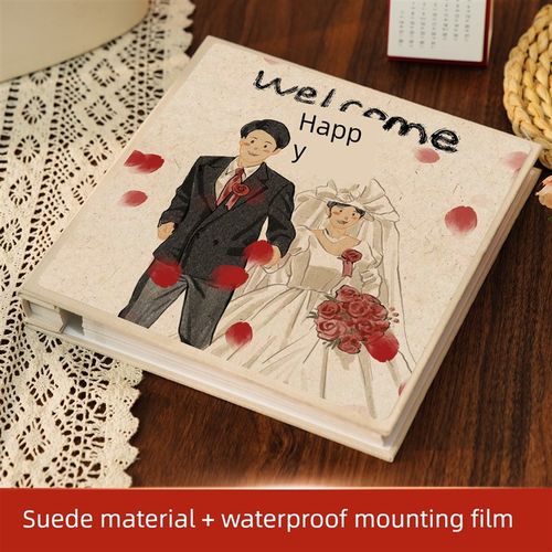 DIY婚礼照片存储相册混合尺寸3英寸宝丽来夫妇不干胶层压类型