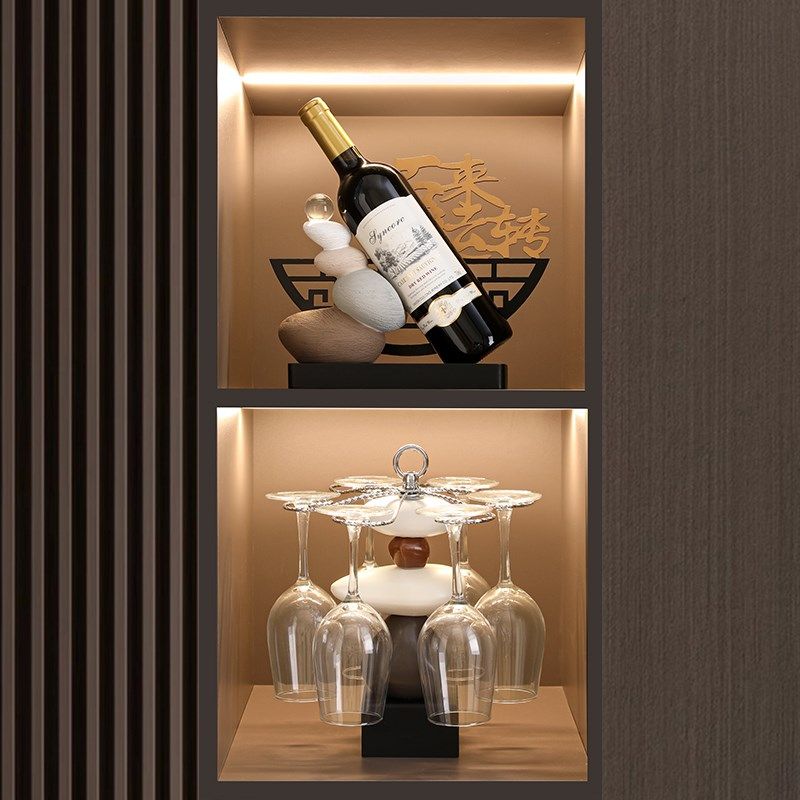 时来运转红酒架摆件轻奢高档餐边柜红酒托高级感电视柜酒柜装饰品