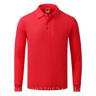 高档工作服定制长袖翻领刺绣印文lg男女o同款广告o化衫纯色团体工