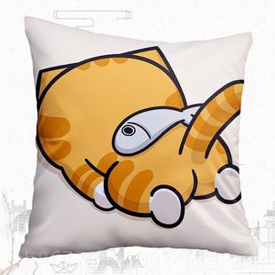 Cat Lan 白烂猫 抱枕方垫枕靠客厅卧室 臭 高档白爛貓 垫腰靠 anL