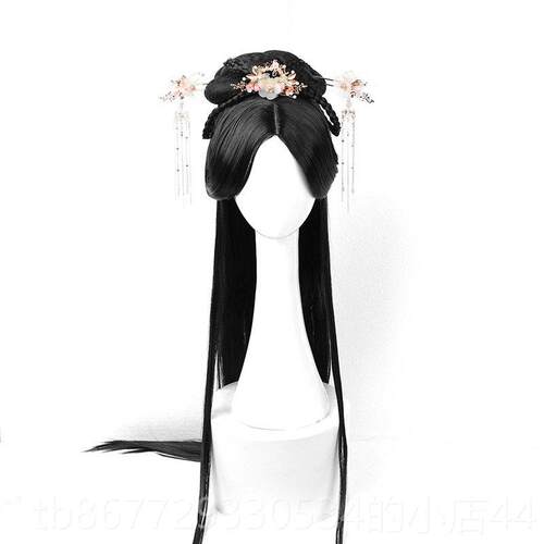 高档服假女古风cos少女金庸仙气魏发晋顶中分全头套百搭汉套整发