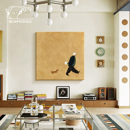熊友包豪斯客厅装饰画中古风床头挂画玄关入户柜摆画简约沙发挂画