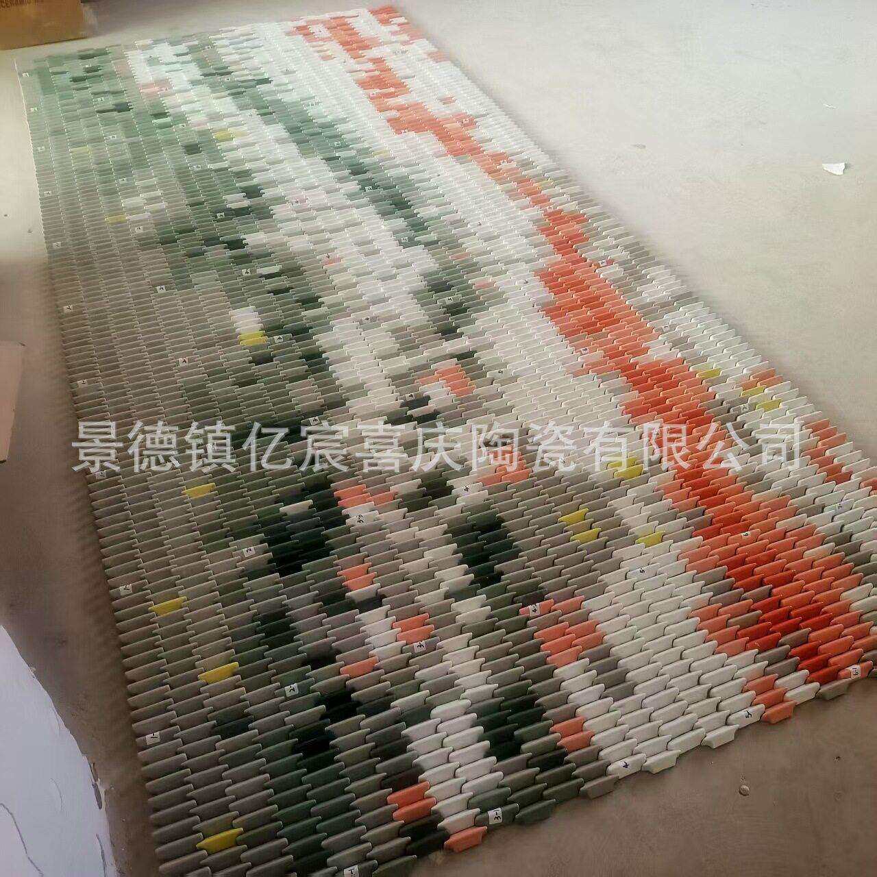 元砖彩色陶瓷立体手工砖3D背景墙拼图拼花酒店前台商业空间瓷砖