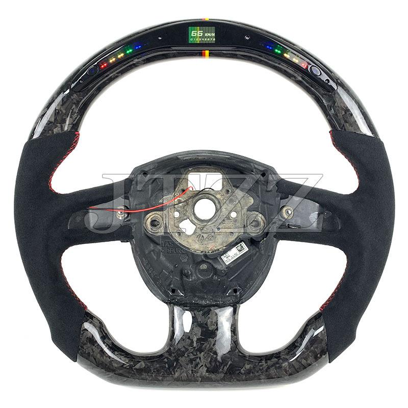 适用于奥迪A3 A5 A4 A7 Q3 Q5 Q7 2007-2011方向盘碳纤维LED改装