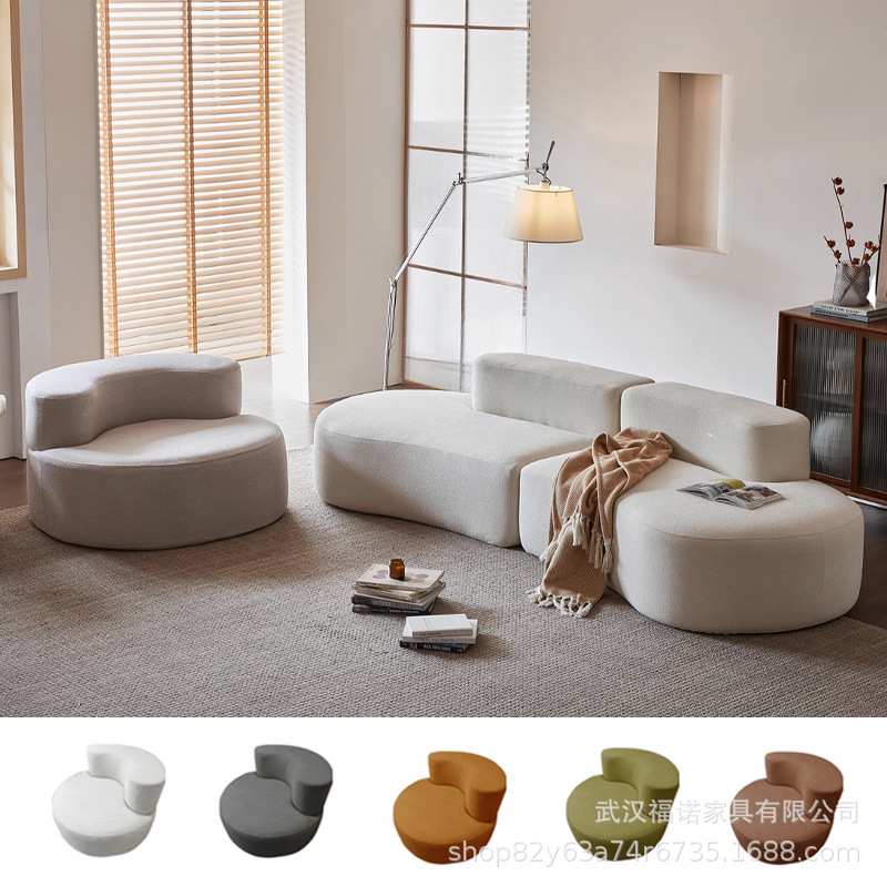 Lazy Sofa Couch泡芙棉花糖法式奶油风客厅现代简约云朵沙发布艺