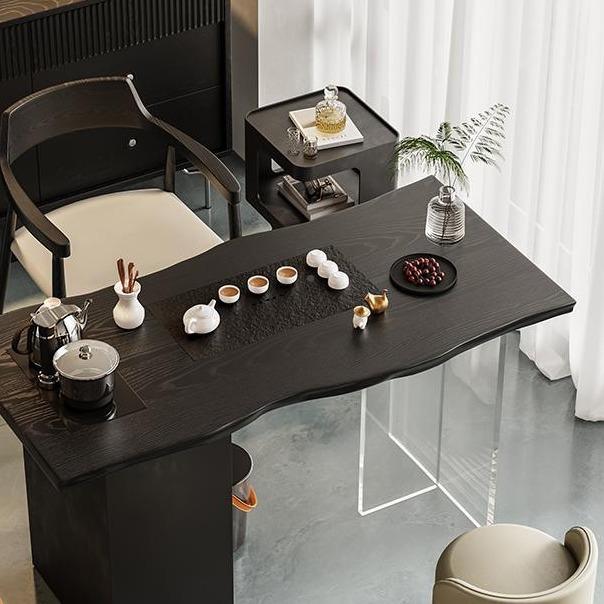 组木阳台茶桌椅合新款LAU现代简约客厅家用原木休闲茶台实小型克