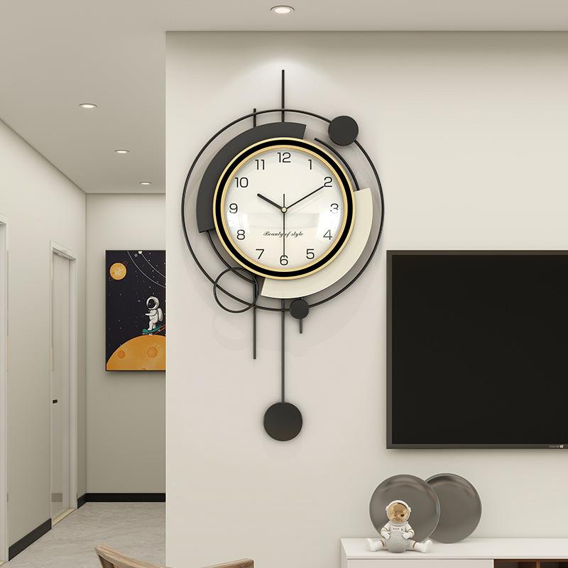 钟表钟厅2025新挂款轻奢风现代大网气客厅玄关F97TS57H红感挂墙时