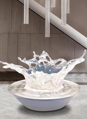 客厅玄关水酒滴雕塑造型摆件店办树塑公室透明脂水滴水滴造型艺术