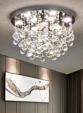 Ama圆zon形水晶灯55简约吸顶创意个性餐阳台灯卧灯室客厅吸顶厅灯