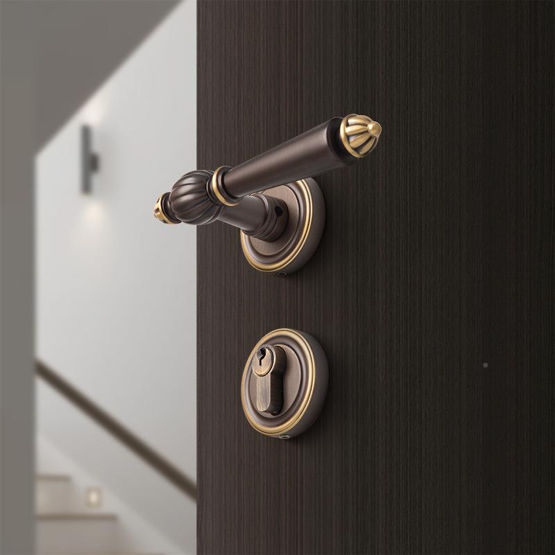 工厂全铜轻式复门锁铜室内房门锁木法门把手古古色执手CP15-265锁