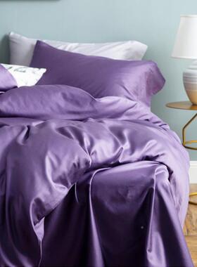 J6DA简约0支埃长绒棉贡缎及四件套15米纯棉床.F75T99H7单被套1.8m