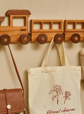 挂衣架木制创意挂小汽车造型可爱衣挂衣架钩衣钩卡通儿童关玄墙壁