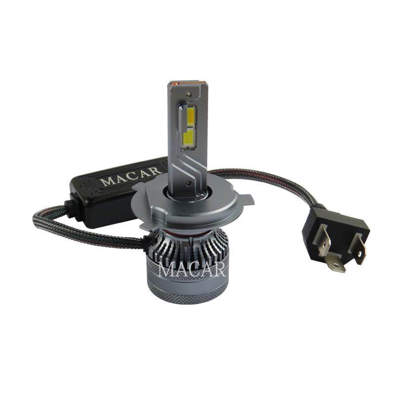 9玛凯车宽电压三色变光汽车LED大灯H7H4超灯亮前大汽灯泡00H1H3H7