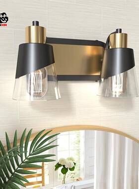 黑金室壁镜前灯斜边和36095透明玻璃灯罩新床头壁灯款Van灯i浴ty
