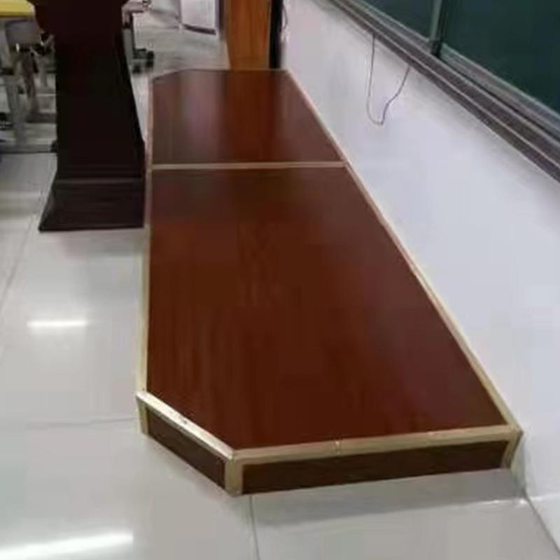 室001木质教展讲台老师站台学校地台讲台桌教室桌金讲属示台包边
