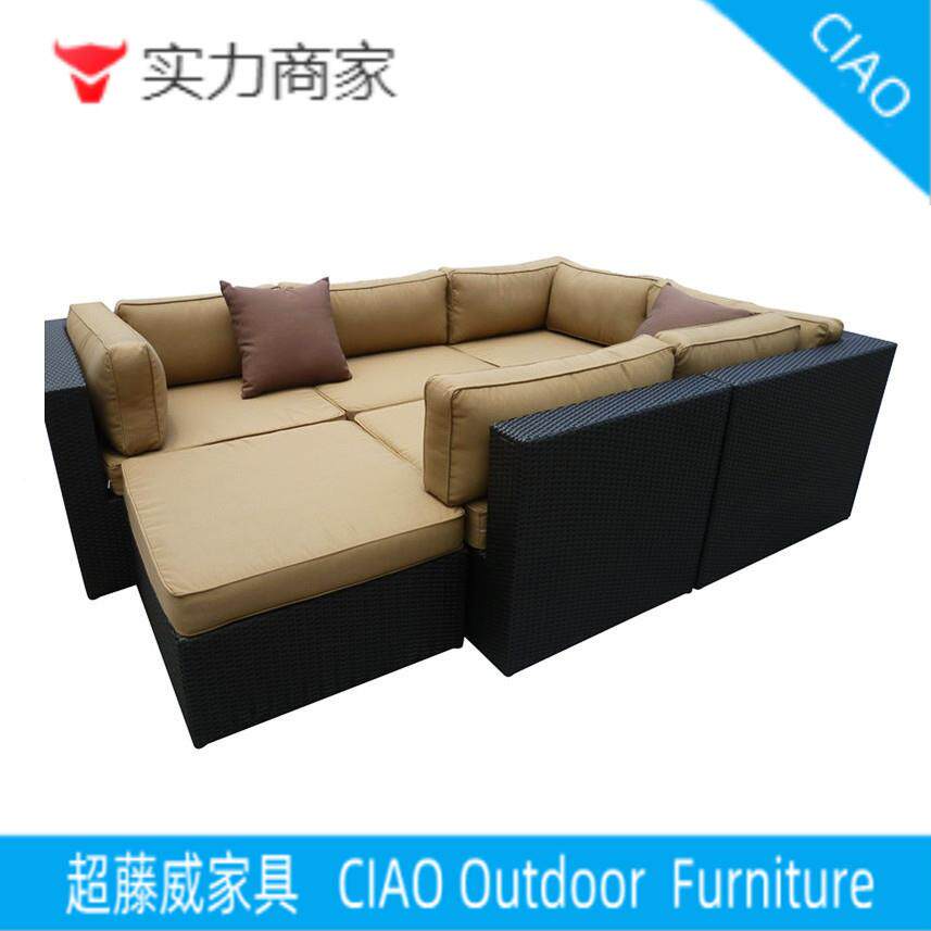 工厂室藤CF736沙发商用酒店酒外吧藤家具户藤外艺桌椅藤编编沙发