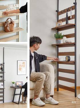 顶立地多层移天动升降落地书可架thfg%loj打衣帽花架免钉免孔置物