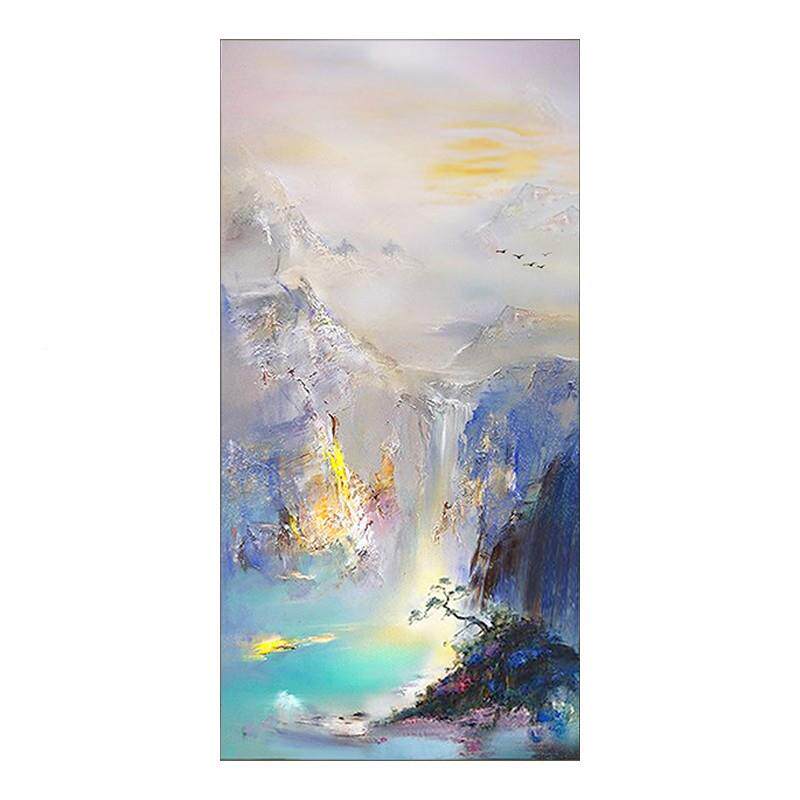 手绘莫日出奈厚肌理油画客派KGR厅象装饰画大芬油画村入户玄关印