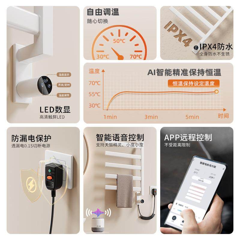 电卫热智能毛巾LGH架不店锈钢浴室用酒生家间电加热恒温毛巾架,家装主材,智能毛巾架/浴巾架,淘宝优惠券,粉丝福利购,淘宝优惠卷