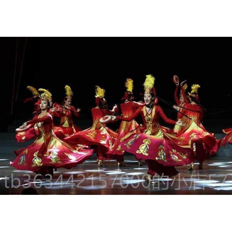 高档吾维舞尔族石榴红了石榴花开蹈装演出服民服族服装成人新疆舞