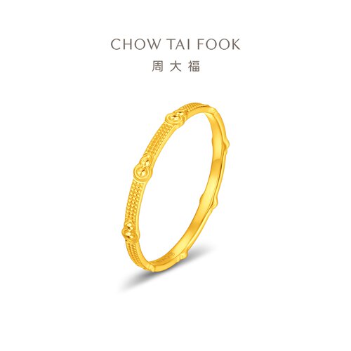 周大福葫芦黄金戒指简约