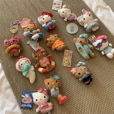 夏威夷黑皮kitty包包挂件小玩偶哈喽kt挂饰可爱毛绒公仔挂件礼物