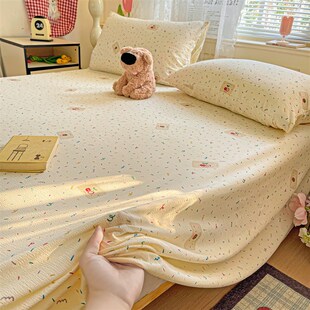 A类双层纱床单单件2025新款学生宿舍单人1米5被单枕套三件套夏季