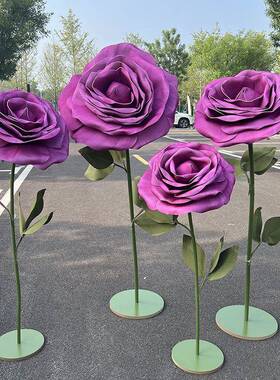 婚装庆巨型立体玫瑰纸PDD10037花艺婚礼红大玫瑰道具美陈摆件网橱